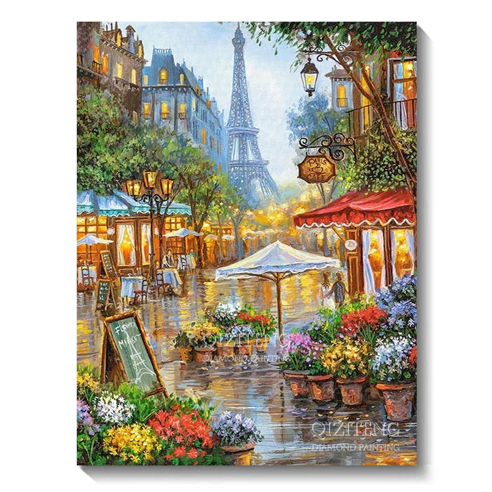 DIY 5D Diamond Painting Landscape Forest, Waterfalls, Scenic, Round Drill