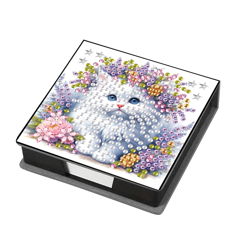 Wooden 5D Diamond Painting Kit Note Box With 160 Sheets Diamond Art Notebook Box For Home/ Office/ School Supplies