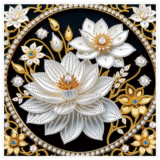 Lotus Special Shape Diamond Art Painting Kit For Adult / Beginner, Crystal Diamond Special Shape Kit For Home Wall Decoration Gift