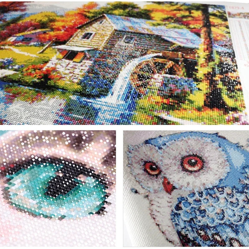 Chinese Style Landscape Picture Diamond Painting New Mountain Waterfall Scenery, Diamond Painting Mosaic DIY Cross Home Decor