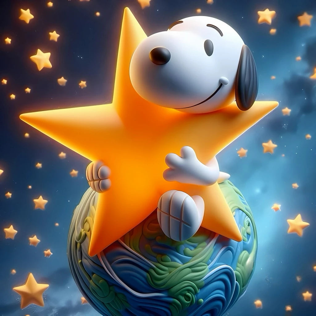 Snoopy Cartoon 5D DIY Art Diamond Round Drills