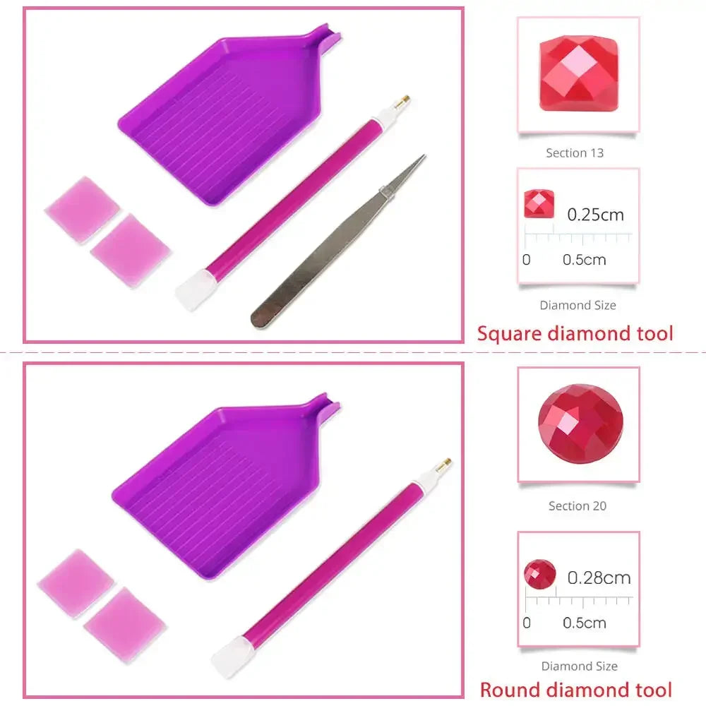 DIY Dog Flower Diamond Painting Square/Round Drills