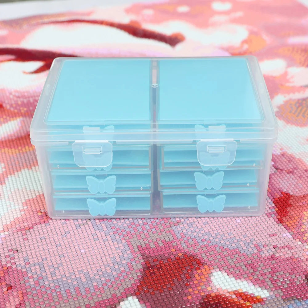8pcs Diamond Painting Accessories Trays with Lids, 8-in-1 Diamond Art Storage and Diamond Art Trays, Bead Storage & Line-Up