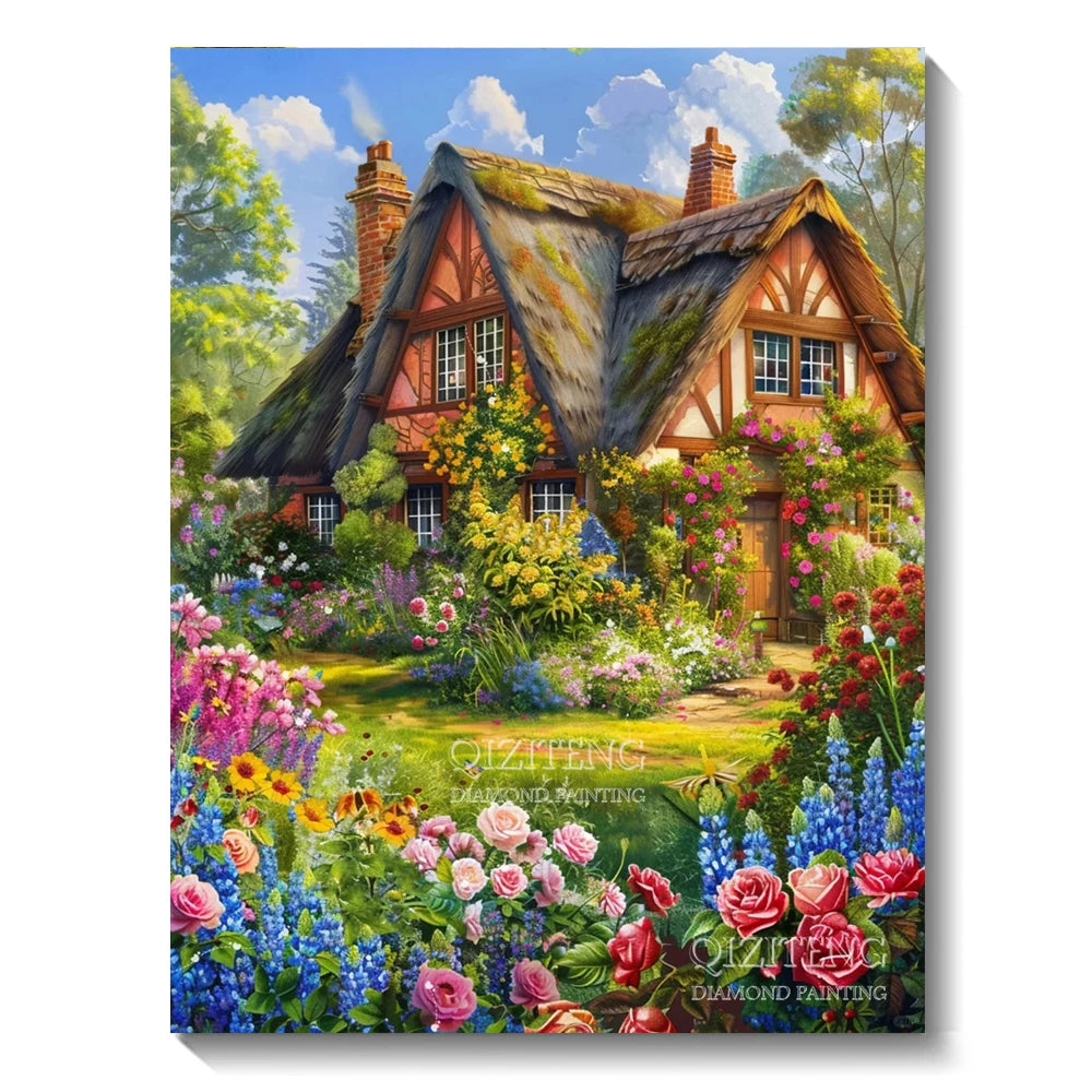 DIY 5D Diamond Painting Landscape Forest, Waterfalls, Scenic, Round Drill