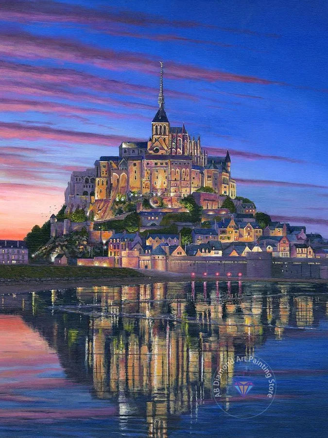 France Castle Mont Saint Michel Diamond Painting Kit 5D DIY Diamond Embroidery Cross Handmade Art Exquisite Gift Home Decoration