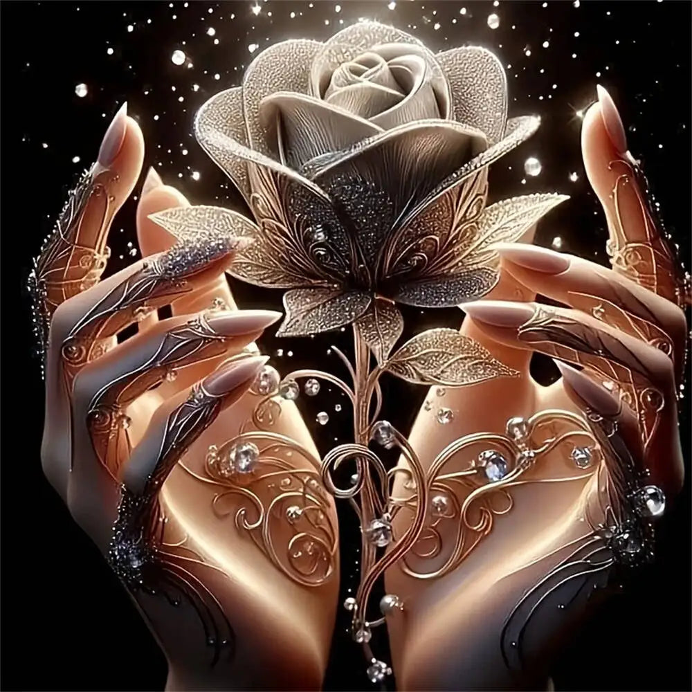 Huacan DIY Diamond Painting 5D Roses Flower Hand Full Round / Square Drill