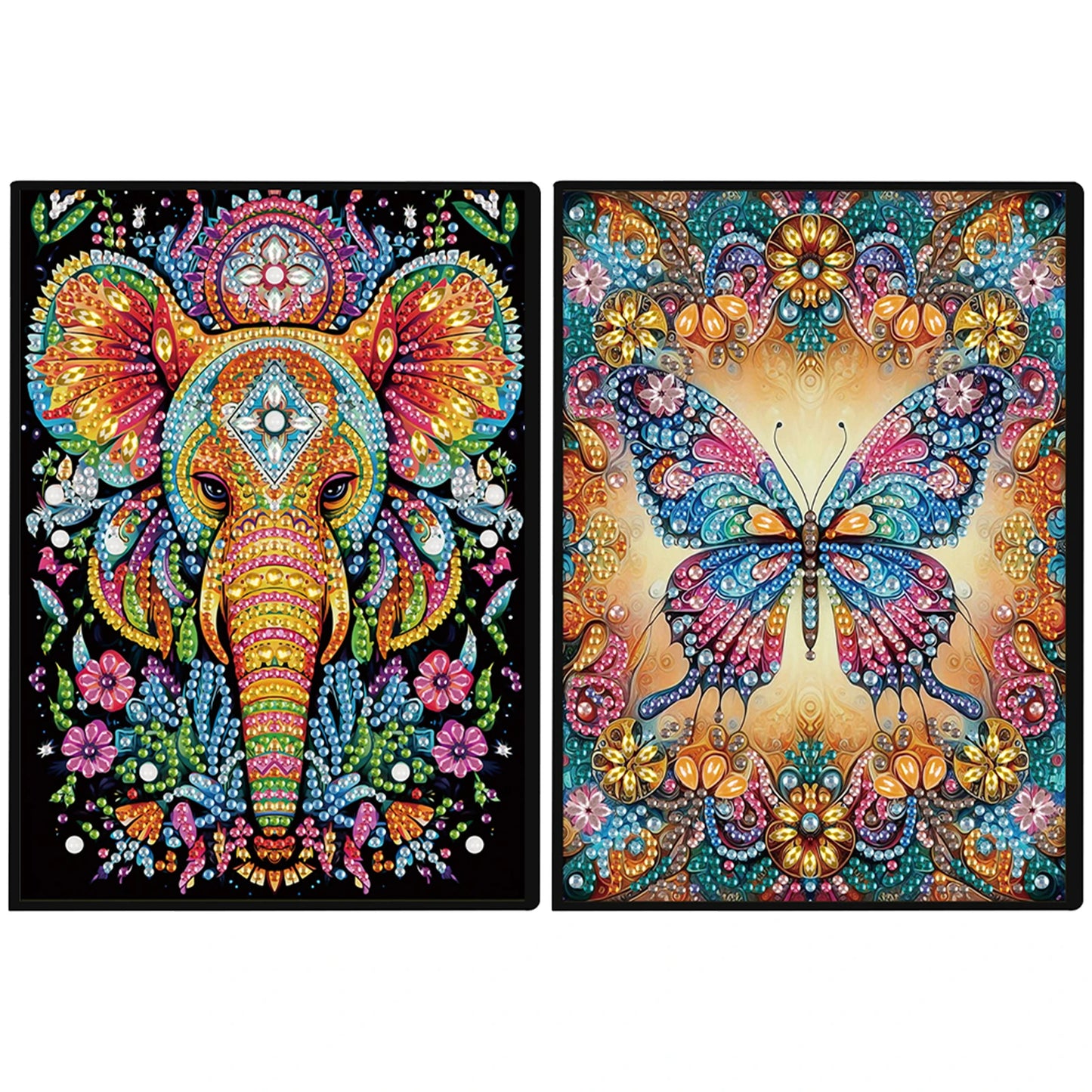 2pcs Partial DIY 50 Pages A5 Diamond Painting Notebook, Special Shaped 5D Crystal Art Painting Sketchbook