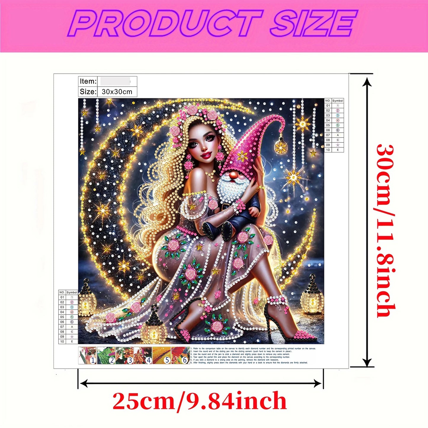 Beauty Diamond Art DIY Gem Art Diamond Painting Kits Crystal Rhinestones Diamond Painting 30x30cm
