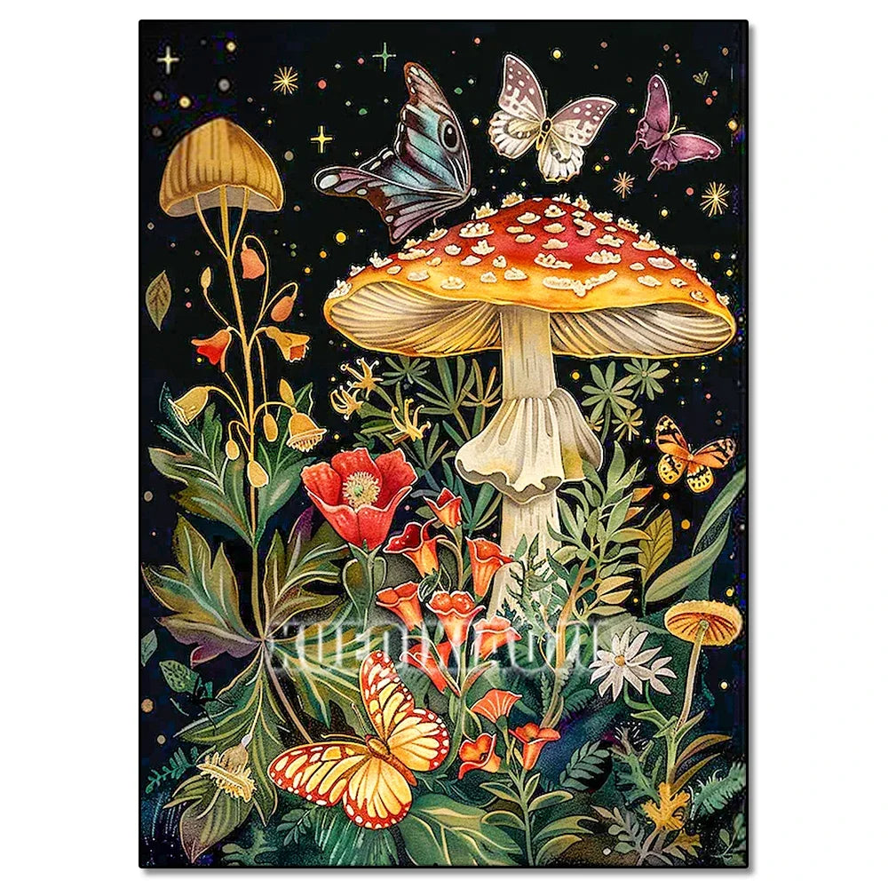 5D DIY Diamond Painting Kit Mushroom, Butterfly, Frog