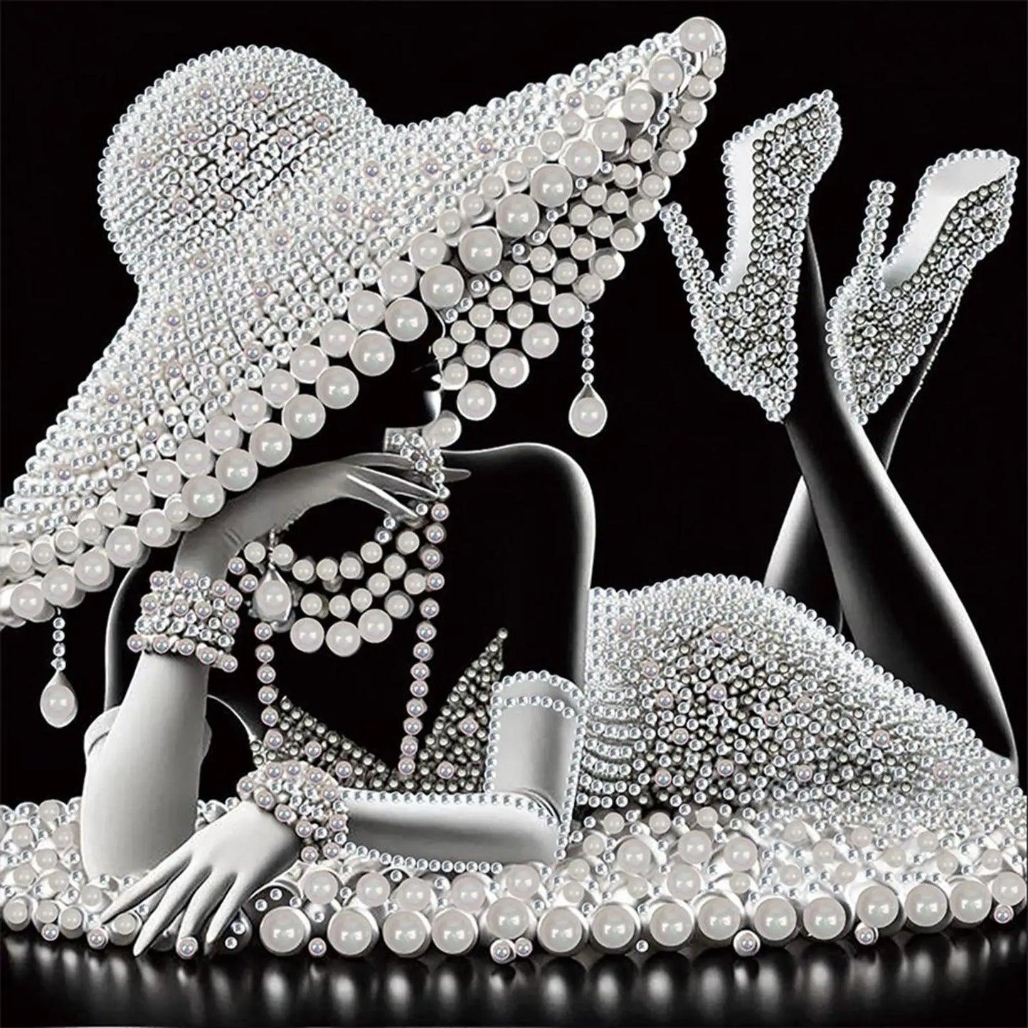 5D DIY Partial Special Shaped Drill Diamond Painting Kit Elegant Lady