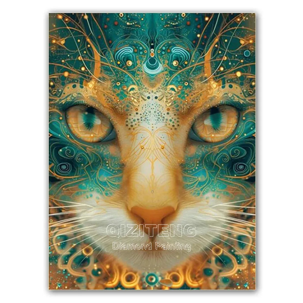 5D Blue Cat DIY Diamond Painting Full Round Mosaic