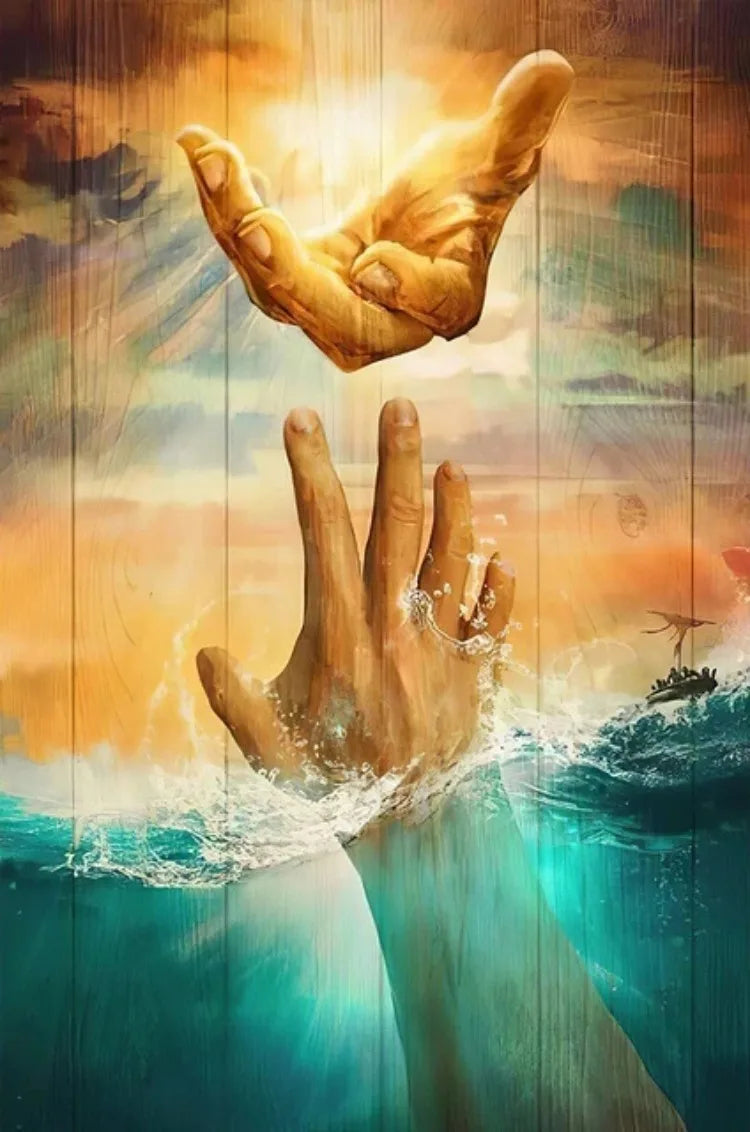 1 pc Frameless Diamond Painting, Jesus The Hand of God 5D Diamond Painting Mosaic Kits Home Decoration Wall