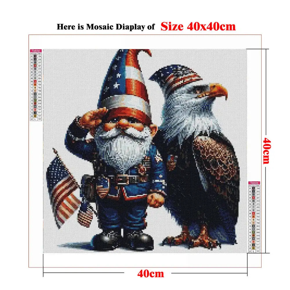 USA Red White Blue Eagle Flag, DIY Diamond Painting Kits Statue of Liberty, Square/Round Drills