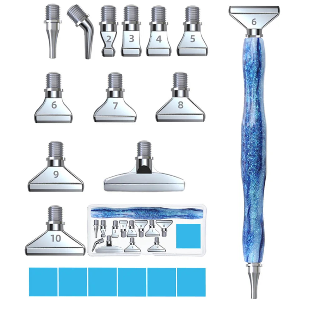 5D Resin Diamond Painting Pen Thread Metal Replacement Pen Heads Point Drill Pens With Glue Clay DIY Art Crafts Diamond Painting