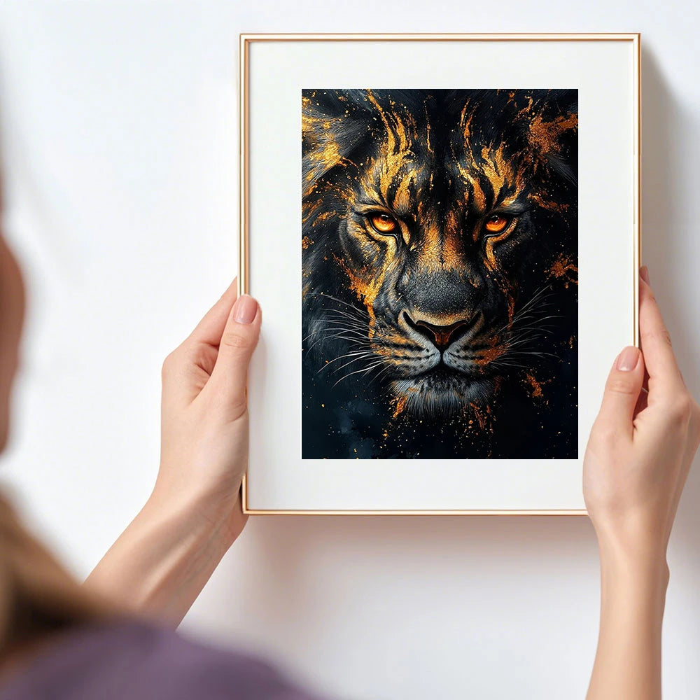 Huacan Full Square / Round Drill Lion Diamond Painting Mosaic, DIY