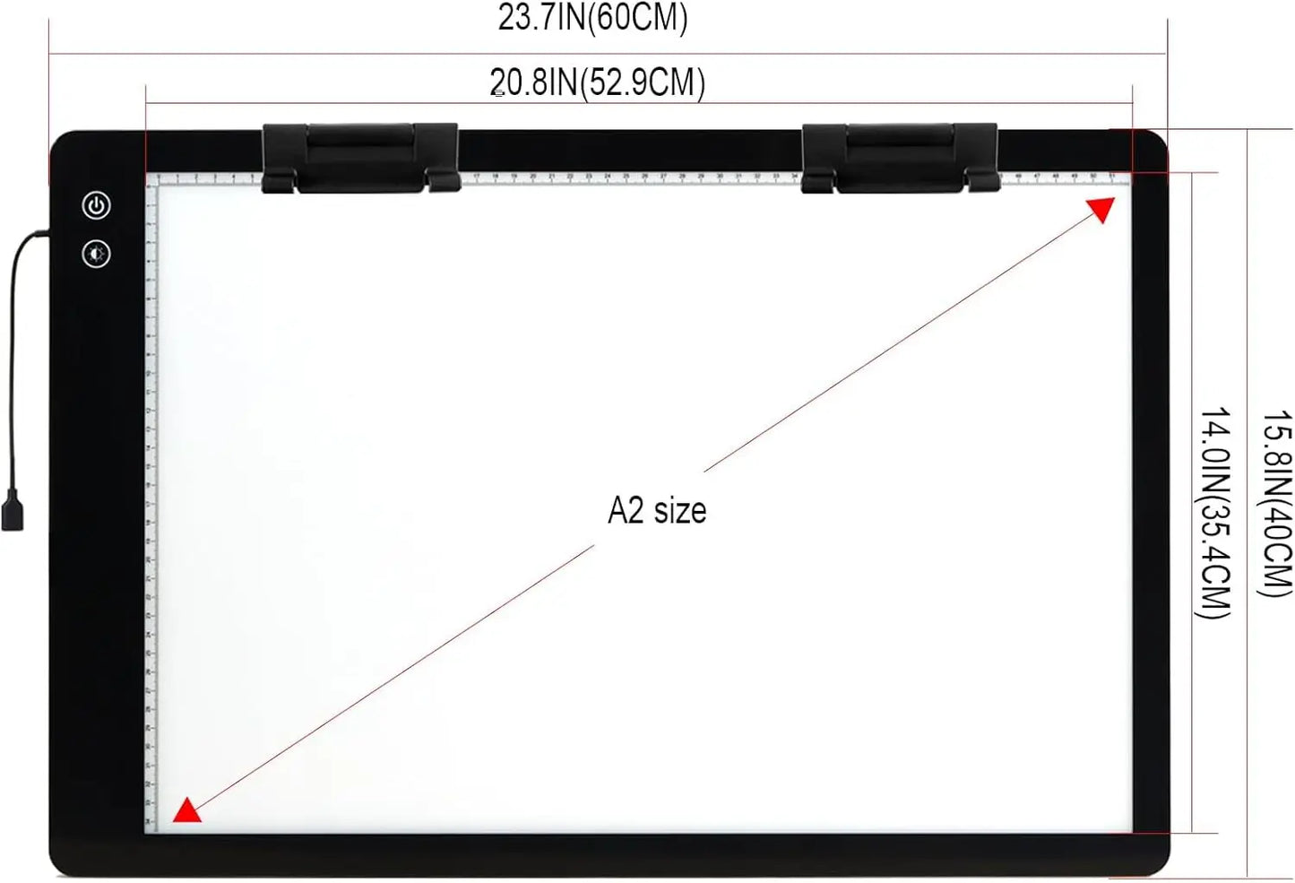 Rechargeable Large A2 Tracing Light Pad, 3 Colors Light Mode Diamond Painting Cordless Light Board, 6-Level/Stepless Adjusted