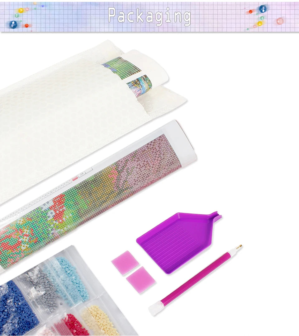 DIY Dog Flower Diamond Painting Square/Round Drills