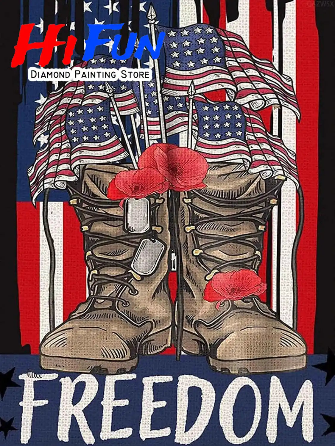 American Flag / Boots 5d DIY Diamond Painting Kits Full Square / Round Drills