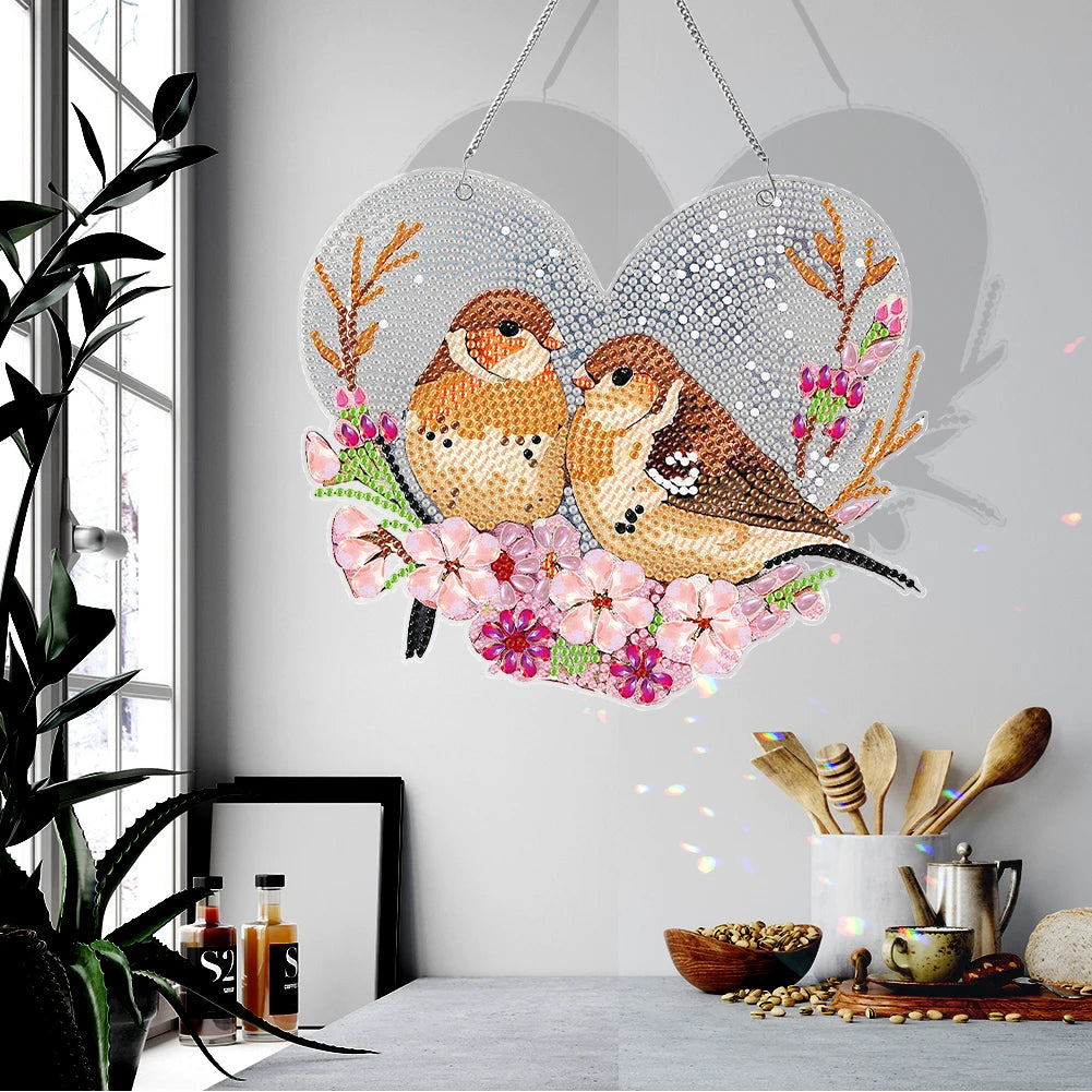 Acrylic Butterfly Single-Sided Diamond Painting Hanging Pendant Diamond Art Hanging Pendant 5D DIY Diamond Painting Dots Pendant