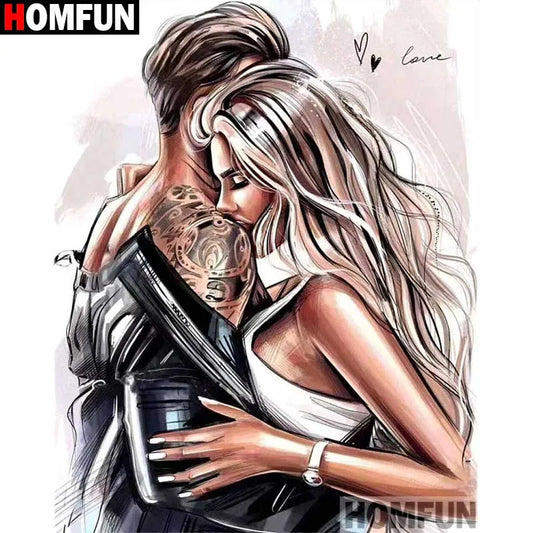 HOMFUN 5D Diamond "Character Couple" Diamond Painting Full Round / Square DIY Home Decor