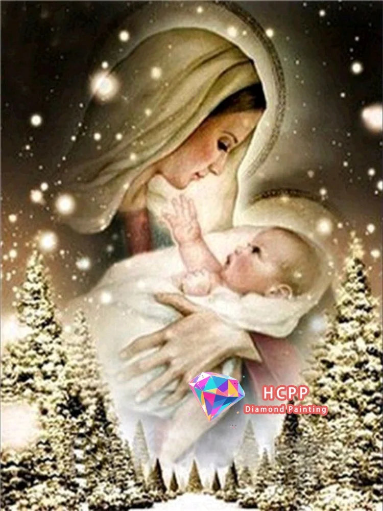 Jesus, Virgin Mary Diamond Painting Kit Square or Round Diamond 5D DIY Religious Mosaic