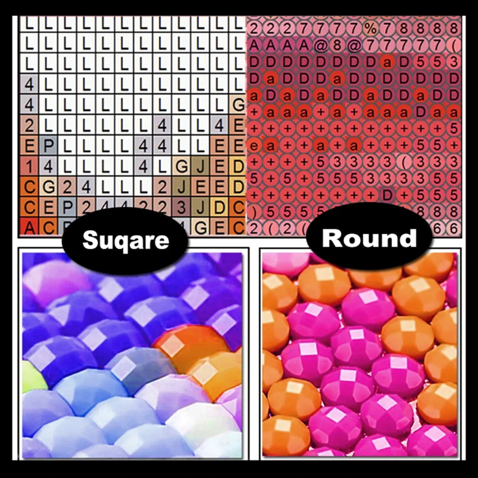 DIY Diamond Painting Beauty And The Beast Diamond Mosaic 5D Square & Round Rhinestone