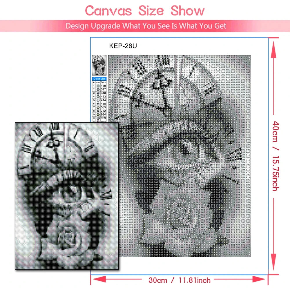 Black and White Eye Full Round Diamond Painting