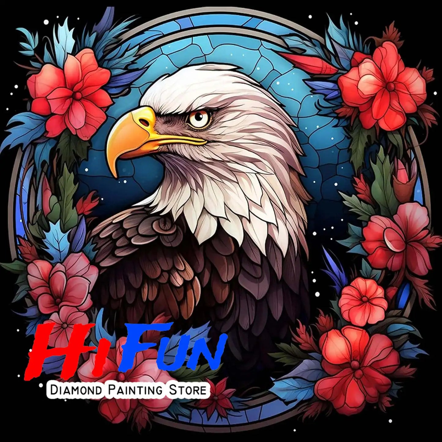 USA Red White Blue Eagle Flag, DIY Diamond Painting Kits Statue of Liberty, Square/Round Drills