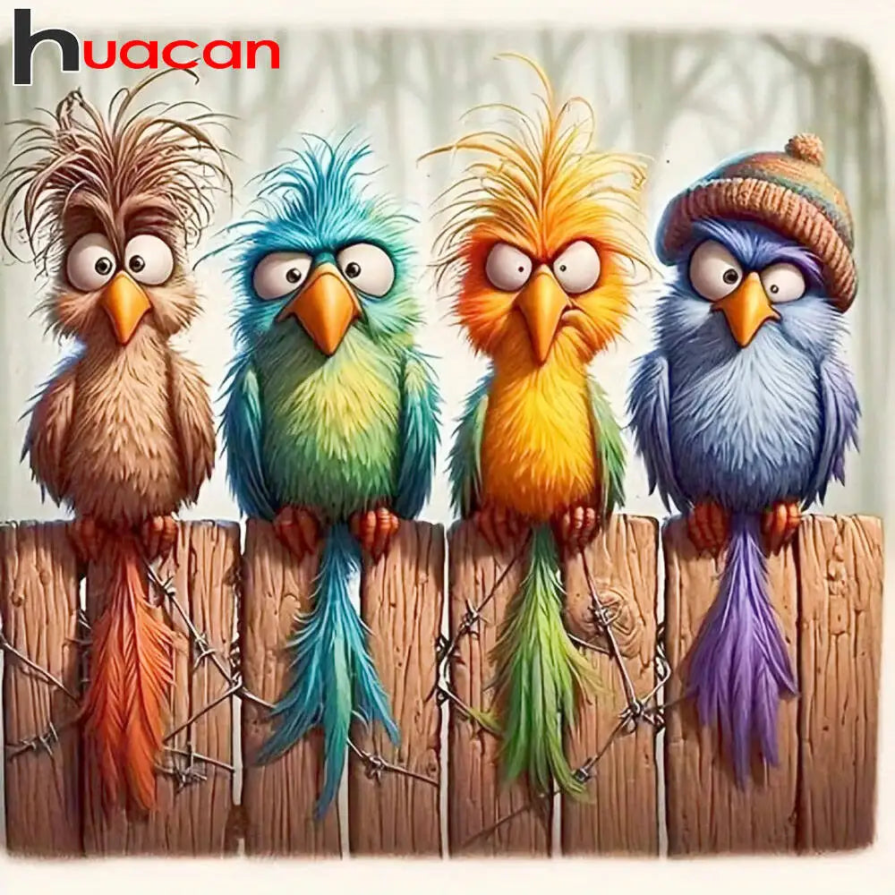 Huacan 5D DIY Diamond Painting Cartoon Bird Full Square / Round Drill Rhinestones Mosaic Art