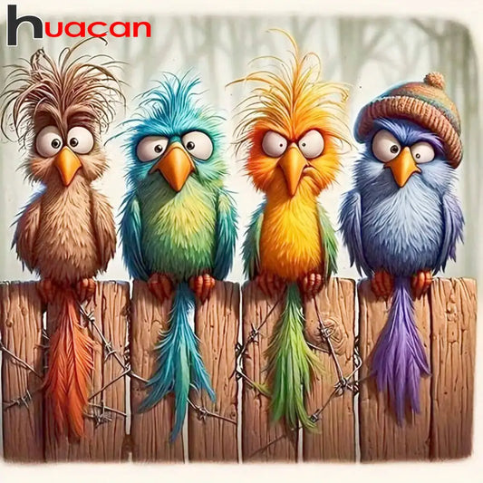 Huacan 5D DIY Diamond Painting Cartoon Bird Full Square / Round Drill Rhinestones Mosaic Art