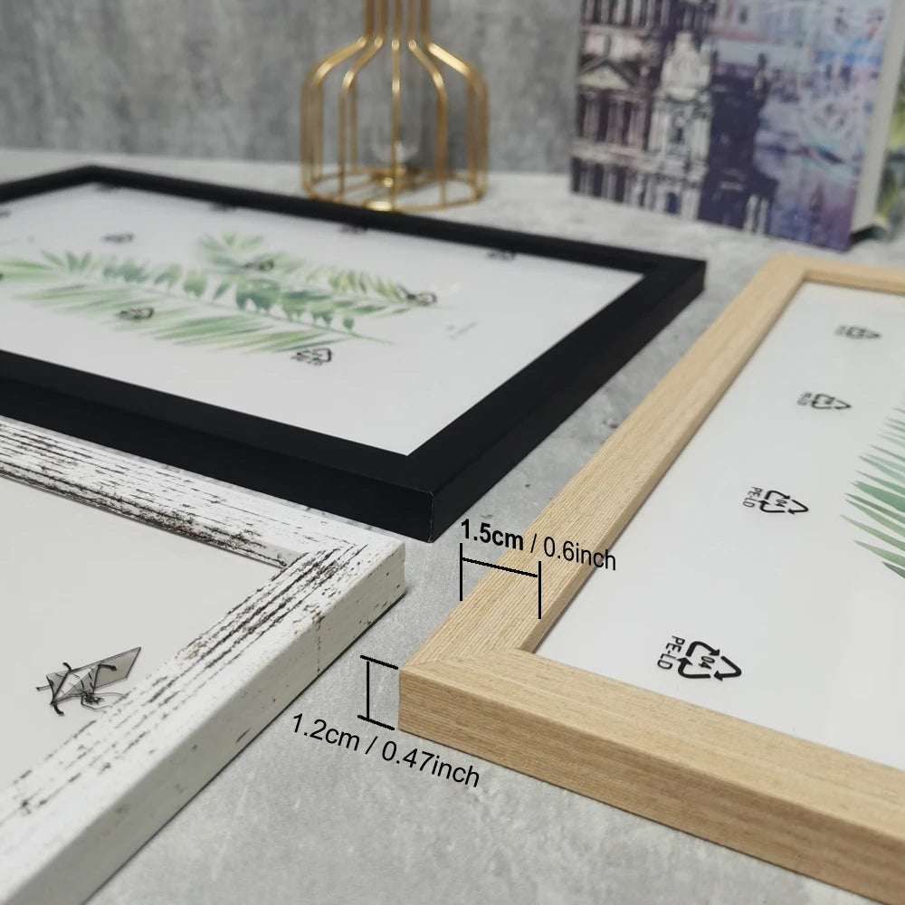 5Pcs Wooden Photo Frames For Picture Wall 10X15 15X20 20X25 A4 Pictures Frame Stand For Pictures