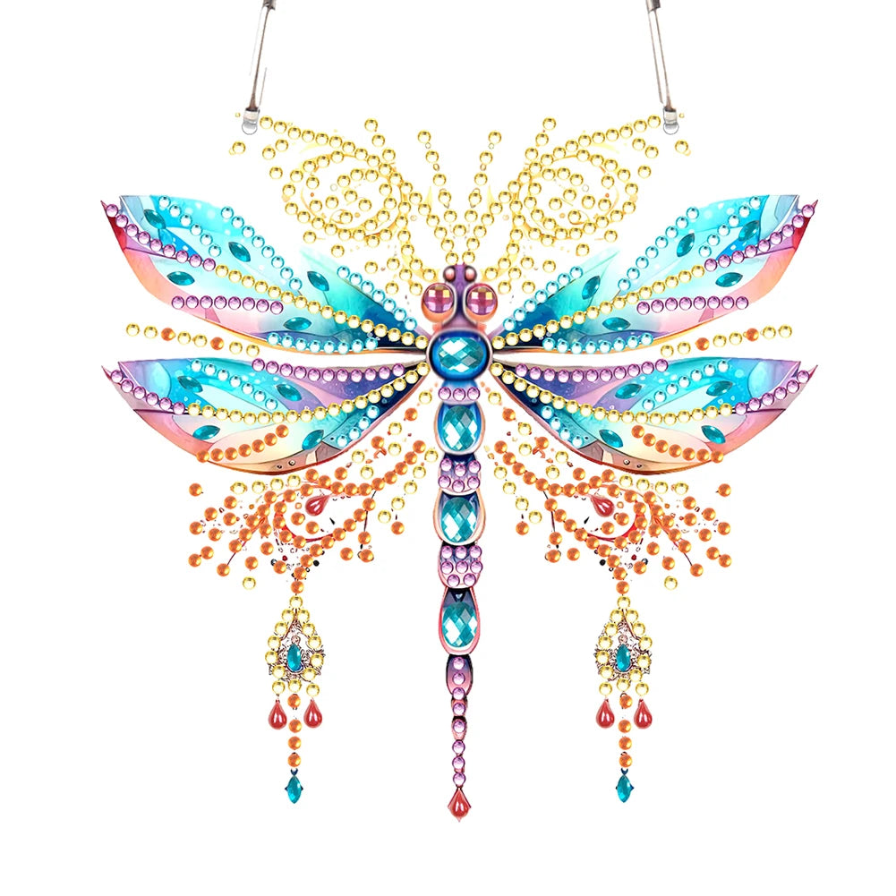 Acrylic Butterfly Single-Sided Diamond Painting Hanging Pendant Diamond Art Hanging Pendant 5D DIY Diamond Painting Dots Pendant