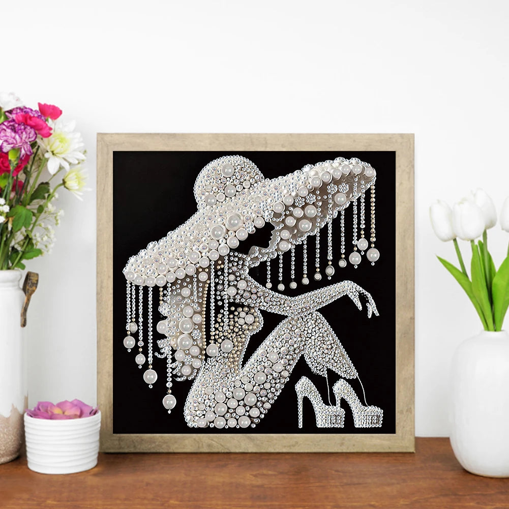 5D DIY Partial Special Shaped Drill Diamond Painting Kit Elegant Lady