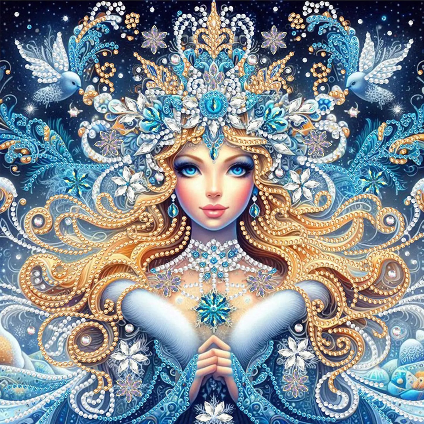 5D DIY Partial Special Shaped Drill Diamond Painting Kit Girls 30x30cm Unique Luster Painting and Resin Sequins