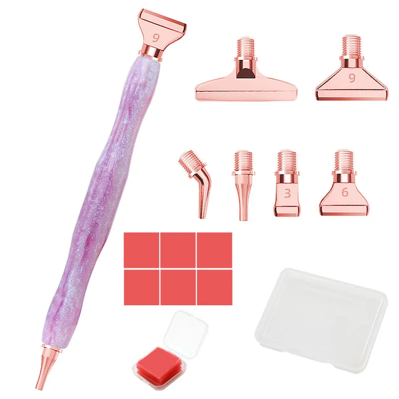 5D Resin Diamond Painting Pen Thread Metal Replacement Pen Heads Point Drill Pens With Glue Clay DIY Art Crafts Diamond Painting
