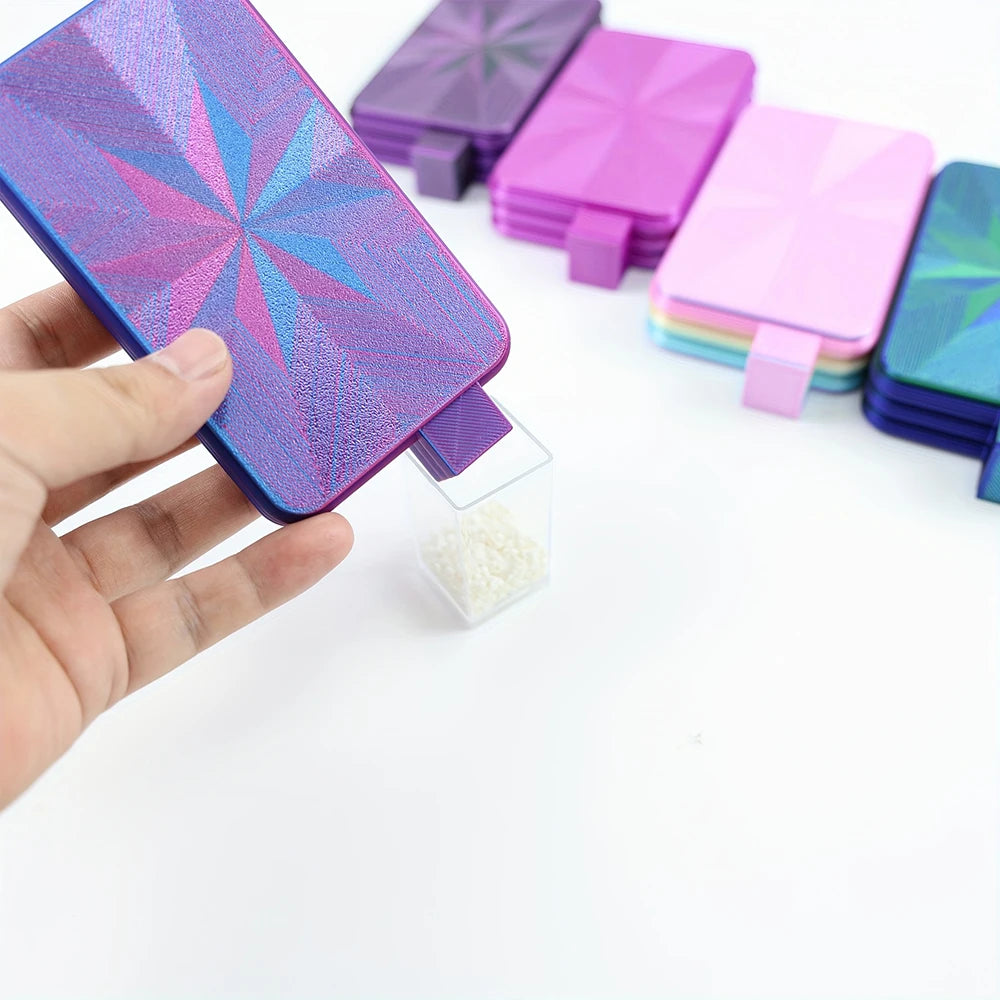 Gradient Color Diamond Art Tray With Lid, Diamond Painting Storage Box, DIY Crafts Tools Accessories