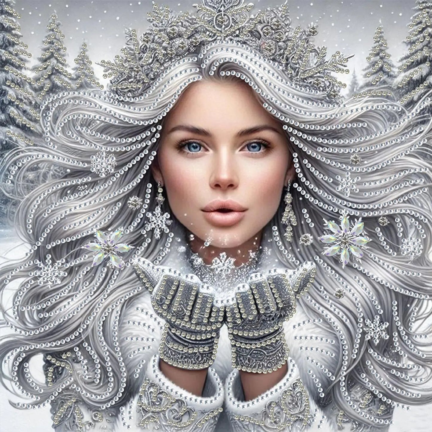 5D DIY Partial Special Shaped Drill Diamond Painting Kit Girls 30x30cm Unique Luster Painting and Resin Sequins