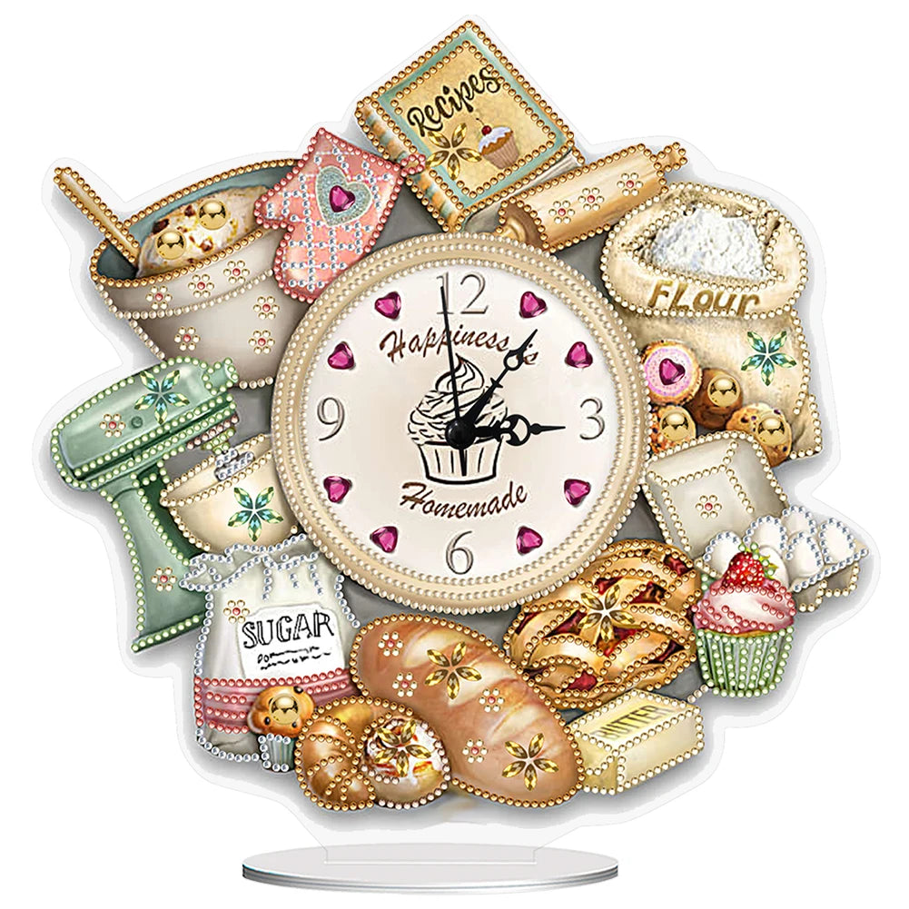 Acrylic Special Shaped Animal Flower, DIY Diamond Glitter Art Clock