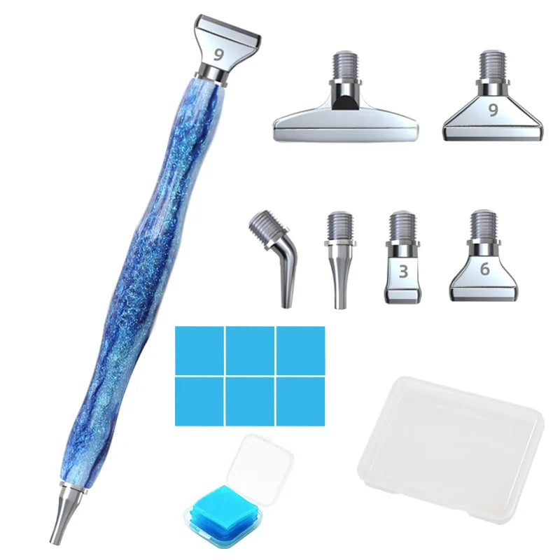5D Resin Diamond Painting Pen Thread Metal Replacement Pen Heads Point Drill Pens With Glue Clay DIY Art Crafts Diamond Painting