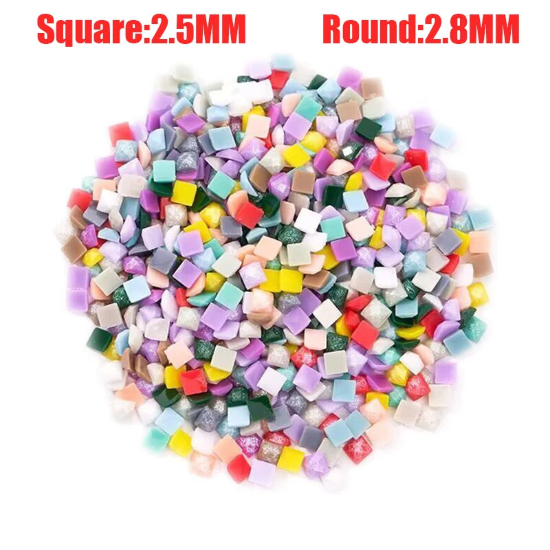 HOMFUN 39 Colors Fairy Dust Drills Diamond Painting Square / Round ResinDiamond Painting Crystal Beads Accessories Art Sugar Dust Beads