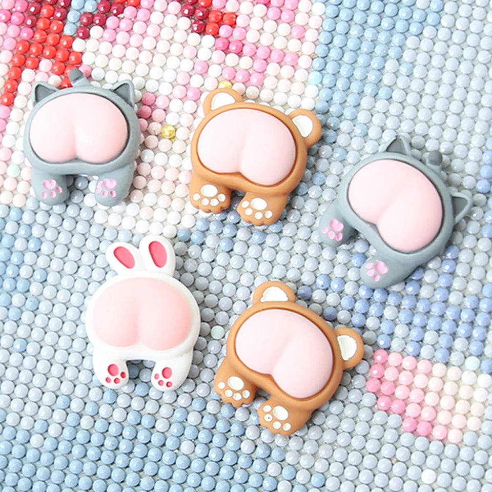 HUACAN 1PC Diamond Painting Animal Accessories Mosaic Rabbit Magnetic Cover Holder