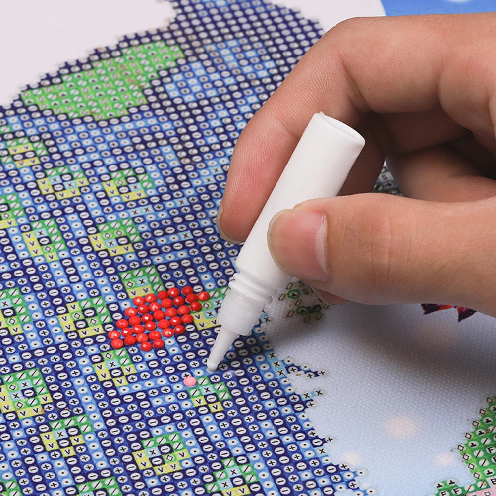 1-10PCS DIY tool Diamond Painting Accessories Round Square Sticky Drill Glue Non-toxic Bottled Glue Cross Stitch Glue Artwork Pa