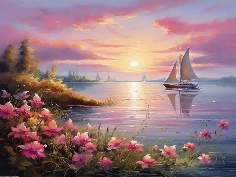Scenic Pink Tree 120 Colors Nabi Fairy Dust Diamond Painting Full Square / Round Drill