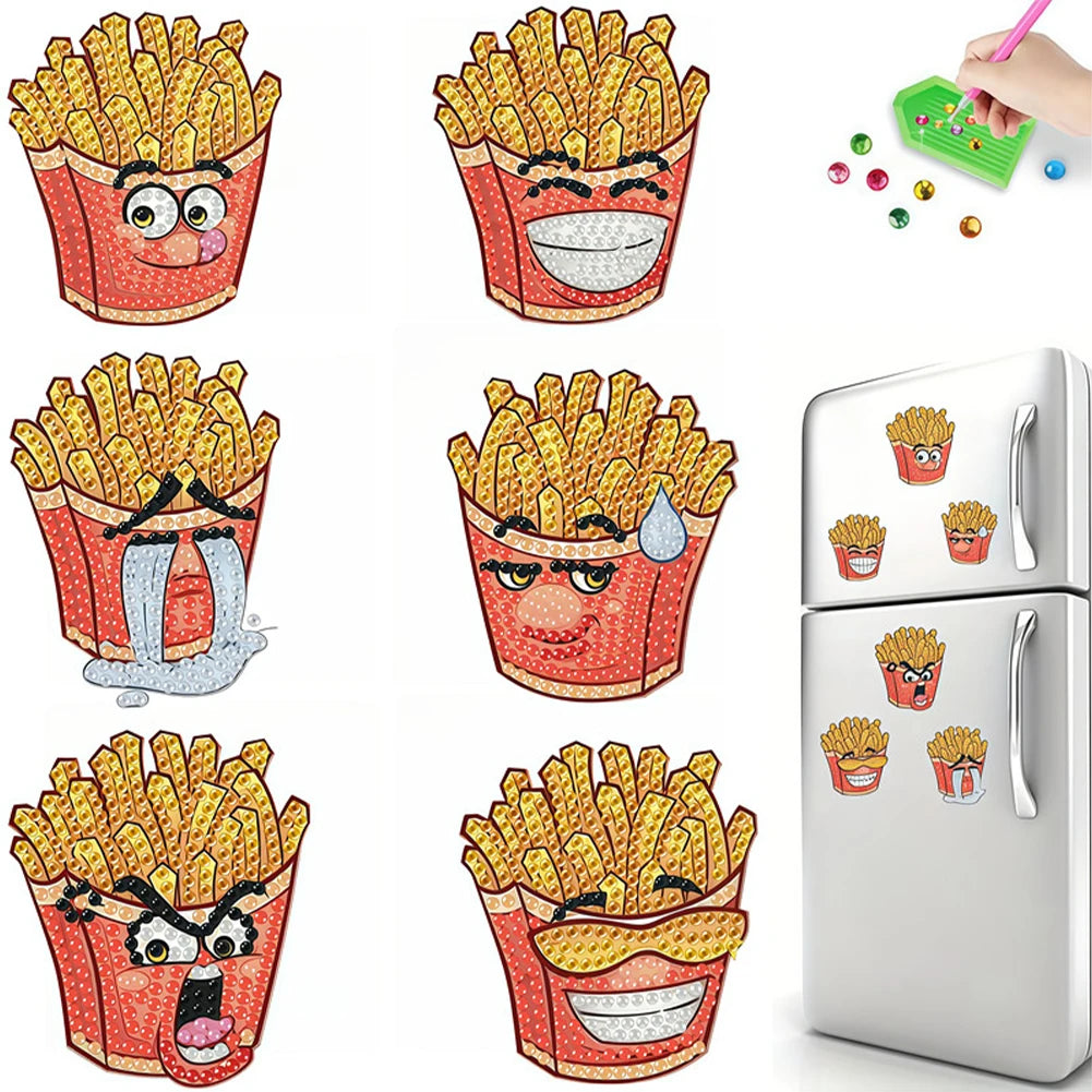 6Pcs Diamond Art Kits Fridge Magnets DIY Art Crafts