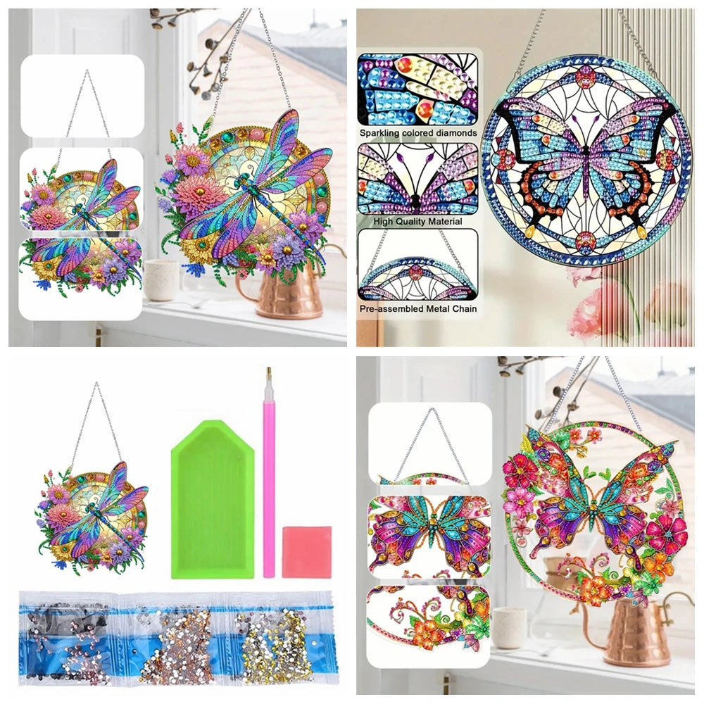 1pc/Set DIY Butterfly Diamond Painting Door Hanging Diamond Art Special Schapes
