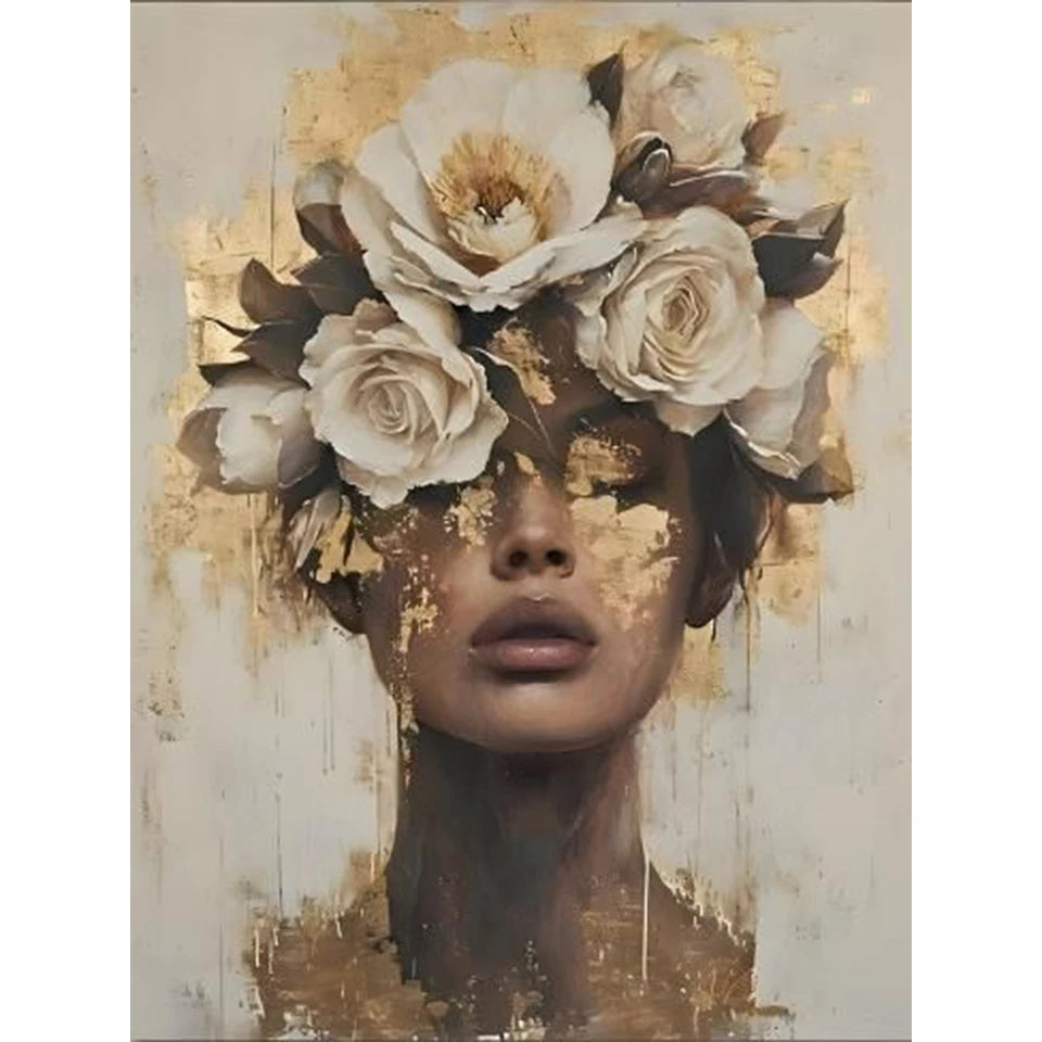 DIY Diamond Painting Beauty Girl Diamond Art Painting Full Square / Round Flower 5D