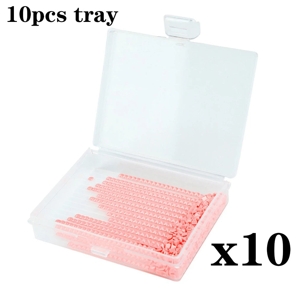 HOMFUN Diamond Painting Tray Storage Box With Lid, 5D Drill Accessories Tools Beading Curved Lock Buckle Plates