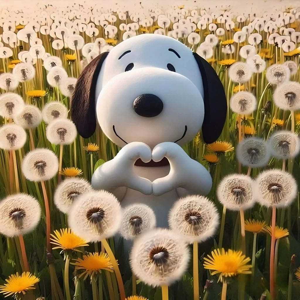 Snoopy Cartoon 5D DIY Art Diamond Round Drills