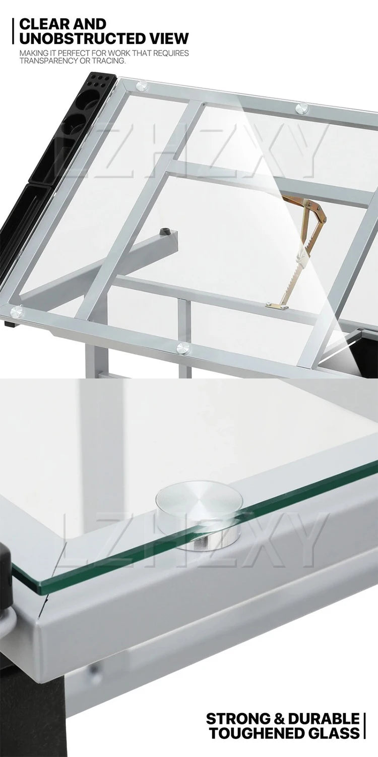 Drafting Table Artist's Desk For Painting, Calligraphy, and Design Height-Adjustable Workstation Multi-Angle Adjustment