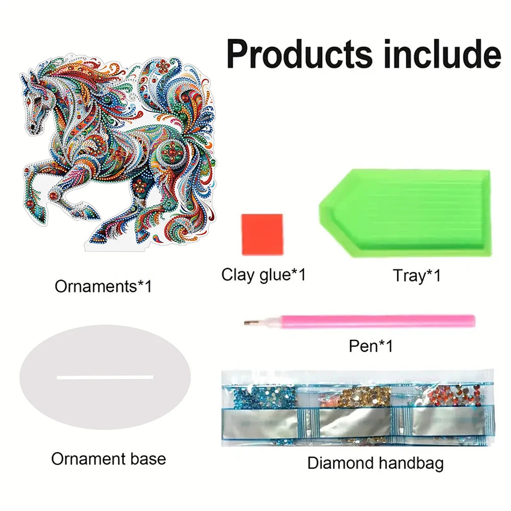 Round+Special Shape Diamond Painting Tabletop Ornaments Kit Gorgeous Butterfly Desktop Diamond Art Kits for Office Desktop Decor